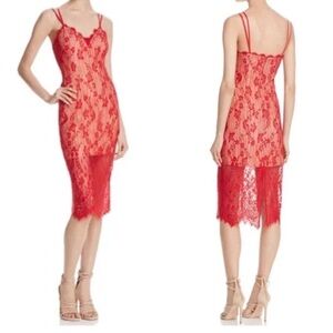 Keepsake the Label Red Love Affair Lace Dress Size Small